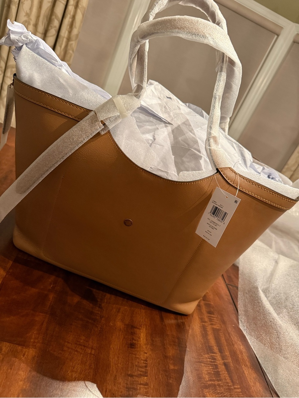 Coach Gramercy Leather Tote in Warm Tan